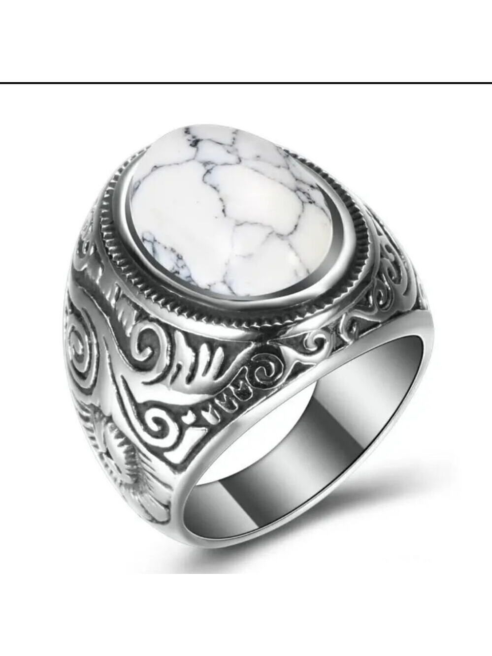Bohemian Marble Stone Vintage Rings